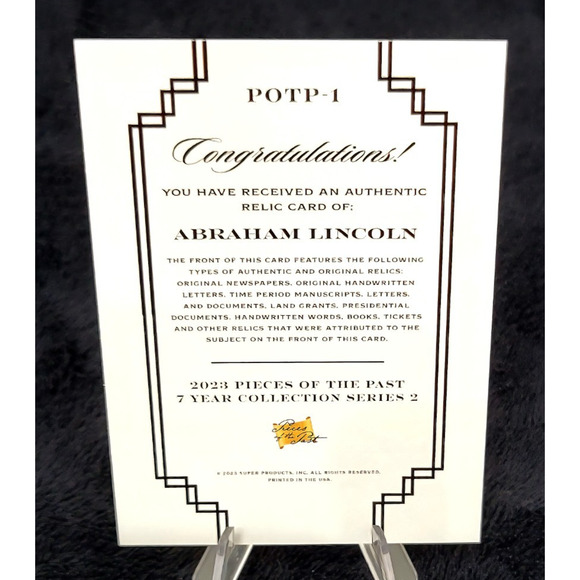 Authentic Handwriting Relic of Abraham Lincoln 16th President of the USA - Picture 2 of 4